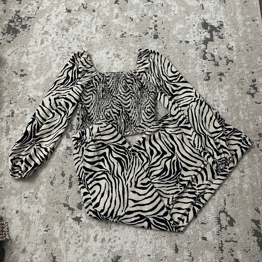 SHEIN Zebra Print Matching Set Size Medium